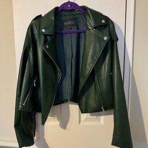 Eloquii NWOT Faux Leather Moto Jacket in Mountain View 💚 Size 14/16